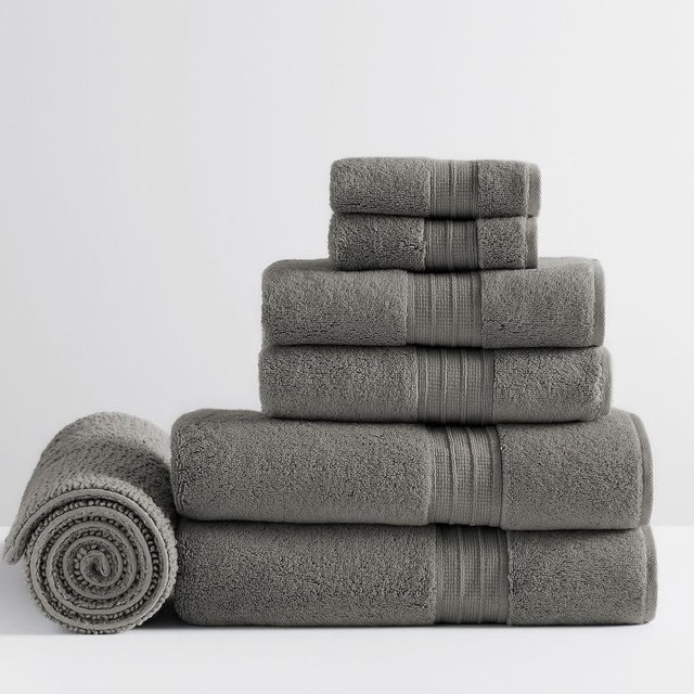 Hydrocotton Towel Bundle With Bath Mat, Flagstone, Set of 7
