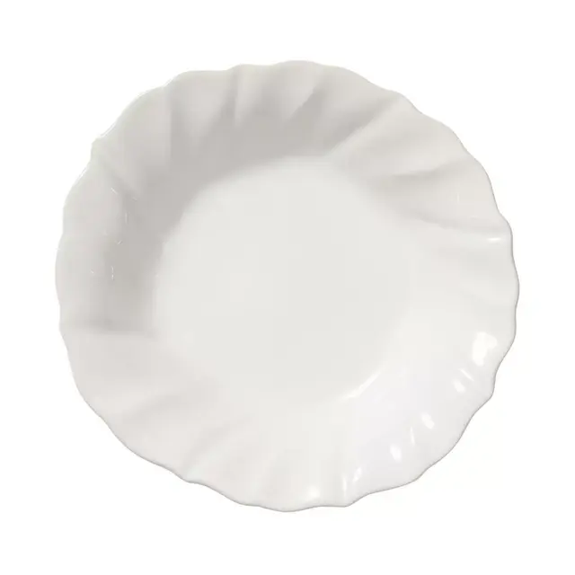 Vietri Incanto Stone White Ruffle Pasta Bowl