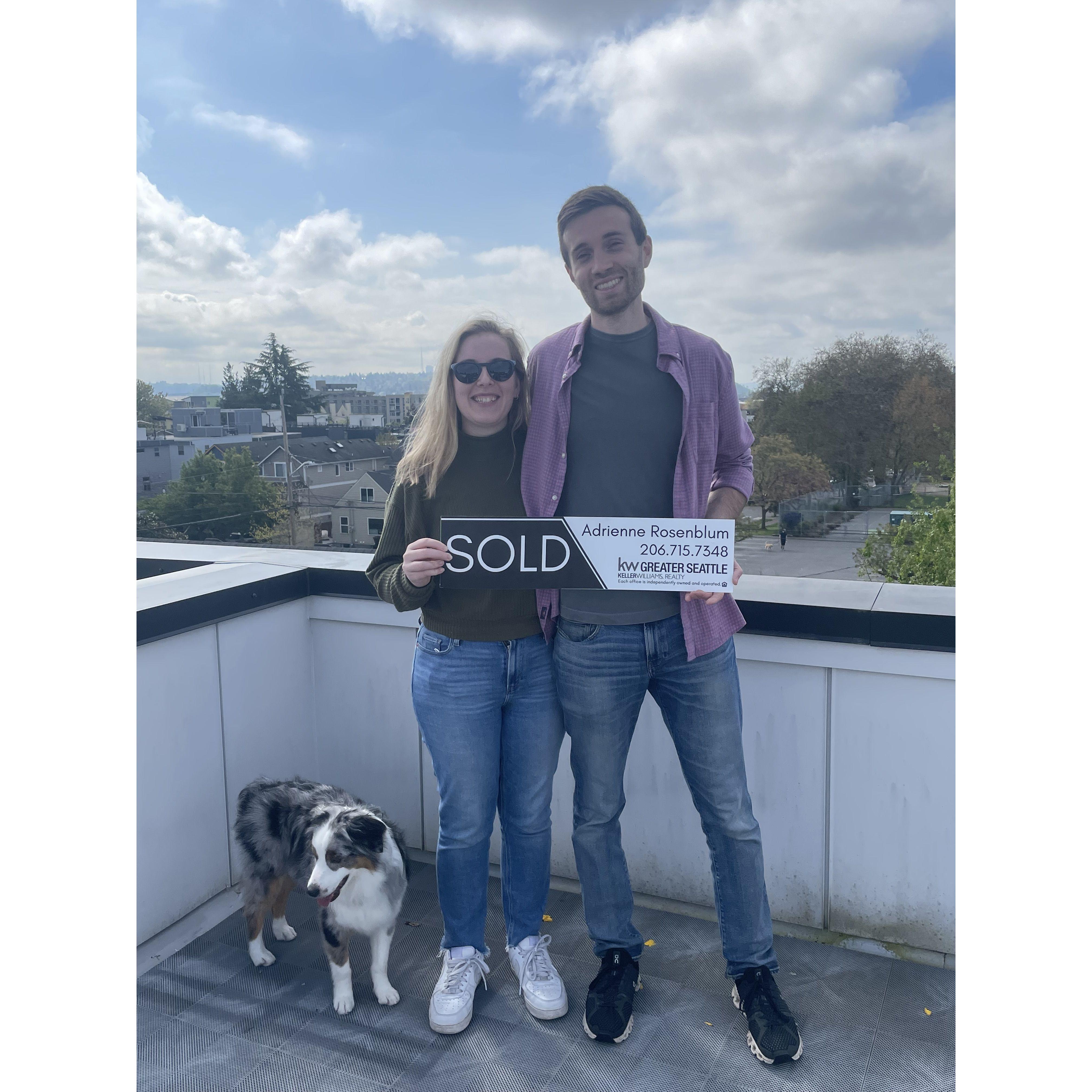 Buying their first house - note, that is NOT milo but the previous owners dog