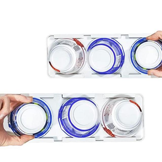 Yogurt Slider Organizer | Refrigerator Organizer | Peel & Stick | Space Saving | Fits SHORT & STOUT Greek & Vegan Yogurts | 2 Pack | White Color