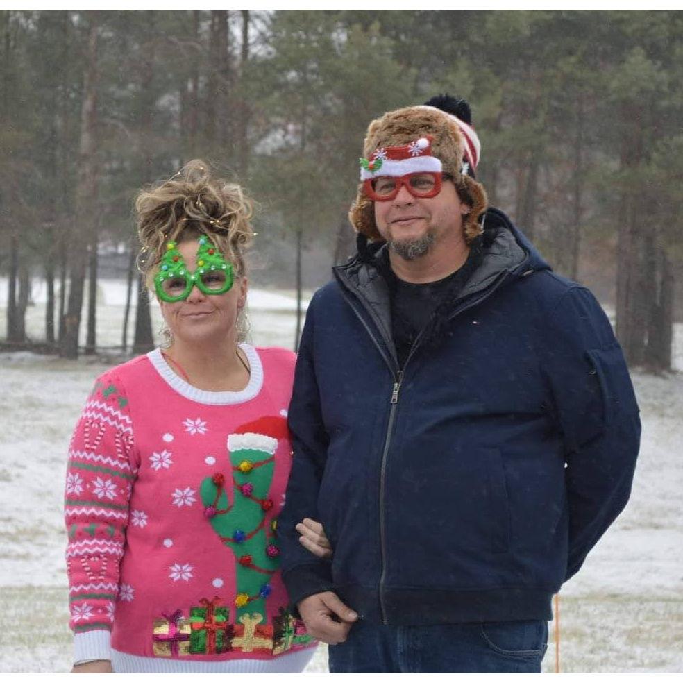 We take ourselves so seriously. Here we are out doing some volunteer work with our friends. I knew we were good together in this department.