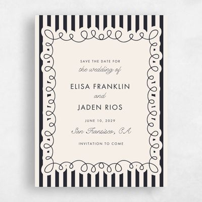 Ebony, Beige Wedding Save the Date - Imogen Portrait