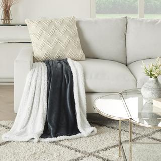 Mina Victory Velvet Sherpa Throw Blanket