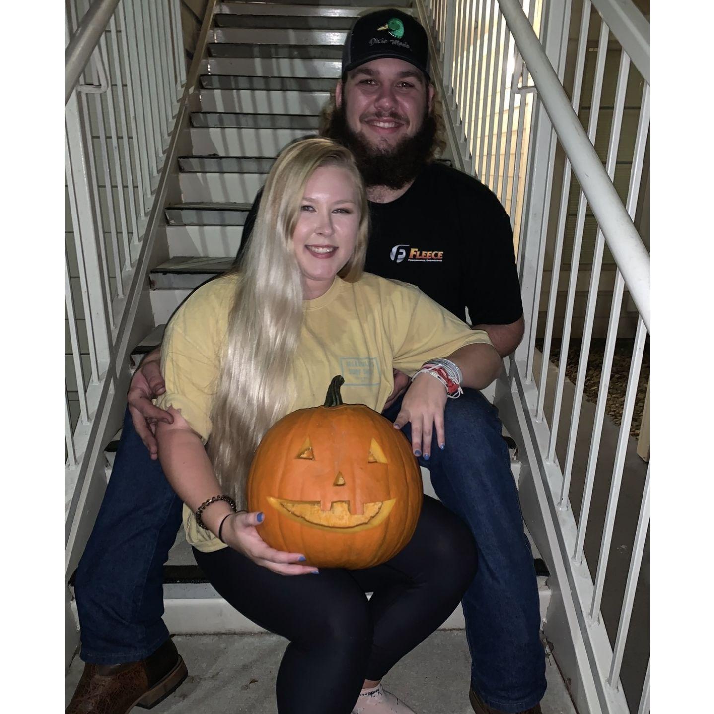 The 1st time we carved pumpkins together!