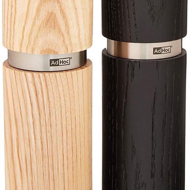 AdHoc Textura Salt & Pepper Mill Gift Set, 5.5", Black/Tan