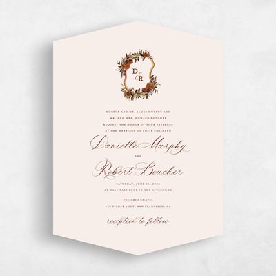 Orange Diamond Wedding Invitation - Chai Classic