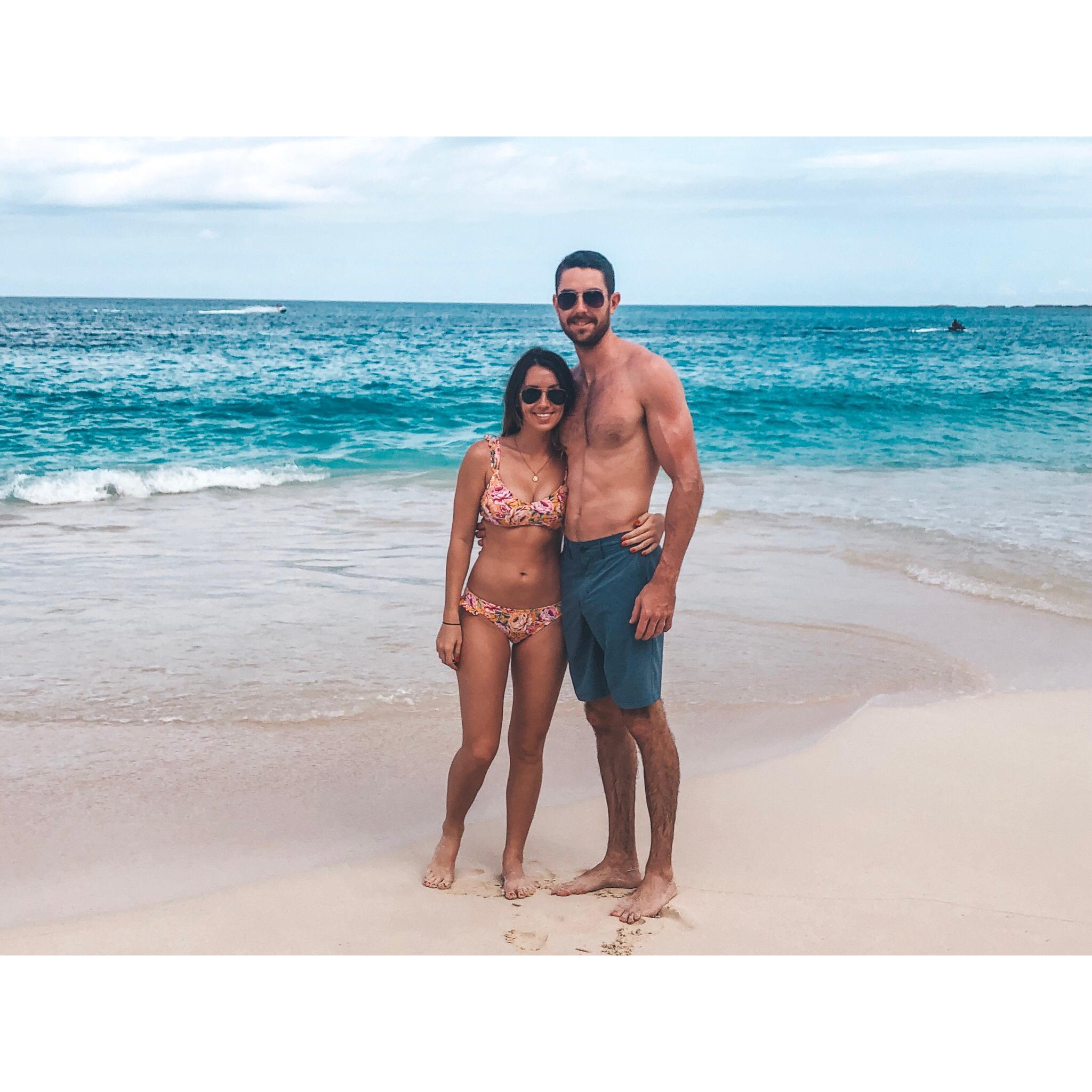 Cruisin' through the Bahamas with our Matron of Honor, Jovanna, and her husband, a Groomsman, Zach.