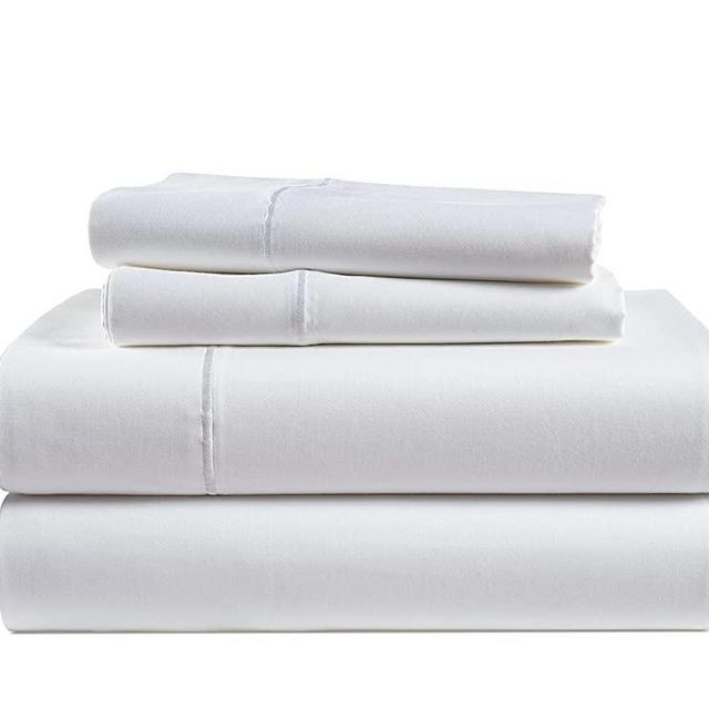 100% Egyptian Cotton Bed Sheets - 1000 Thread Count 4-Piece White Calking Sheets Set, Long Staple Cotton Bedding Sheets, Sateen Weave, Luxury Hotel Sheets, 16" Deep Pocket (Fits Upto 17" Mattress)