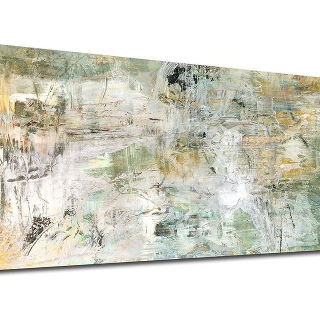 NINEASO Brown Green Abstract Wall Art - Unearthed World Abstract Canvas Pictures for Wall Decor Modern Abstract Canvas Painting Artwork for Living Room Bedroom Home Office Wall Decorations 20" x 40"