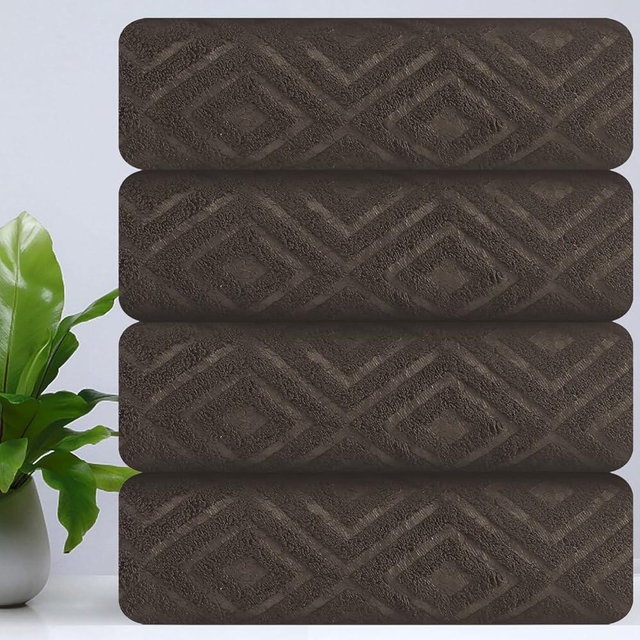 CHINO Extra Large Bath Towel Set, 4 Piece Light Curry Oversized Bath Sheets 35"x70"-Soft, Quick Dry, Super Absorbent, Diamond Pattern Microfiber Bath Sheets for Bathroom, Beach, Travel, Fitness, Yoga