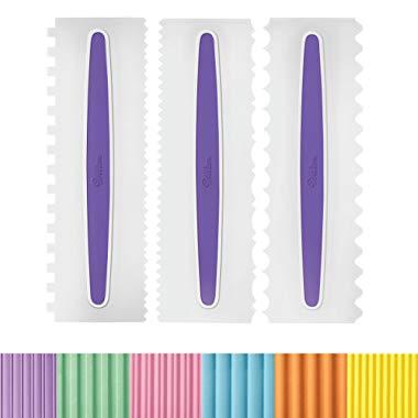 Wilton 417-1154 Icing Smoother Comb Set-3 Piece, White/Purple