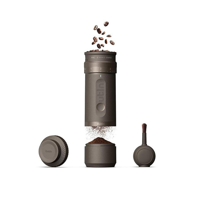OutIn Fino Portable Electric Coffee Grinder,Adjustable Coffee Bean Grinder with 28 Precise Grind Setting,One-Button Burr Coffee Grinder with Fast‑Charge Battery, Auto‑Stop & Clog‑Protection