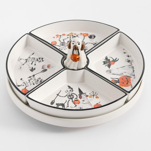 Doug & Friends Stoneware Lazy Susan - White Multi
