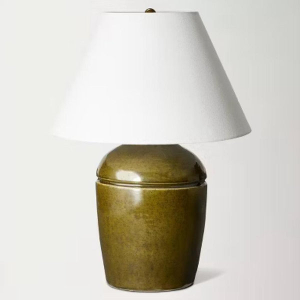 Medium High Gloss Ceramic Table Lamp Green - Threshold™ designed with Studio McGee