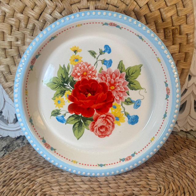 Pioneer Woman Floral Pie Plate ~ Kitchen Farmhouse ~