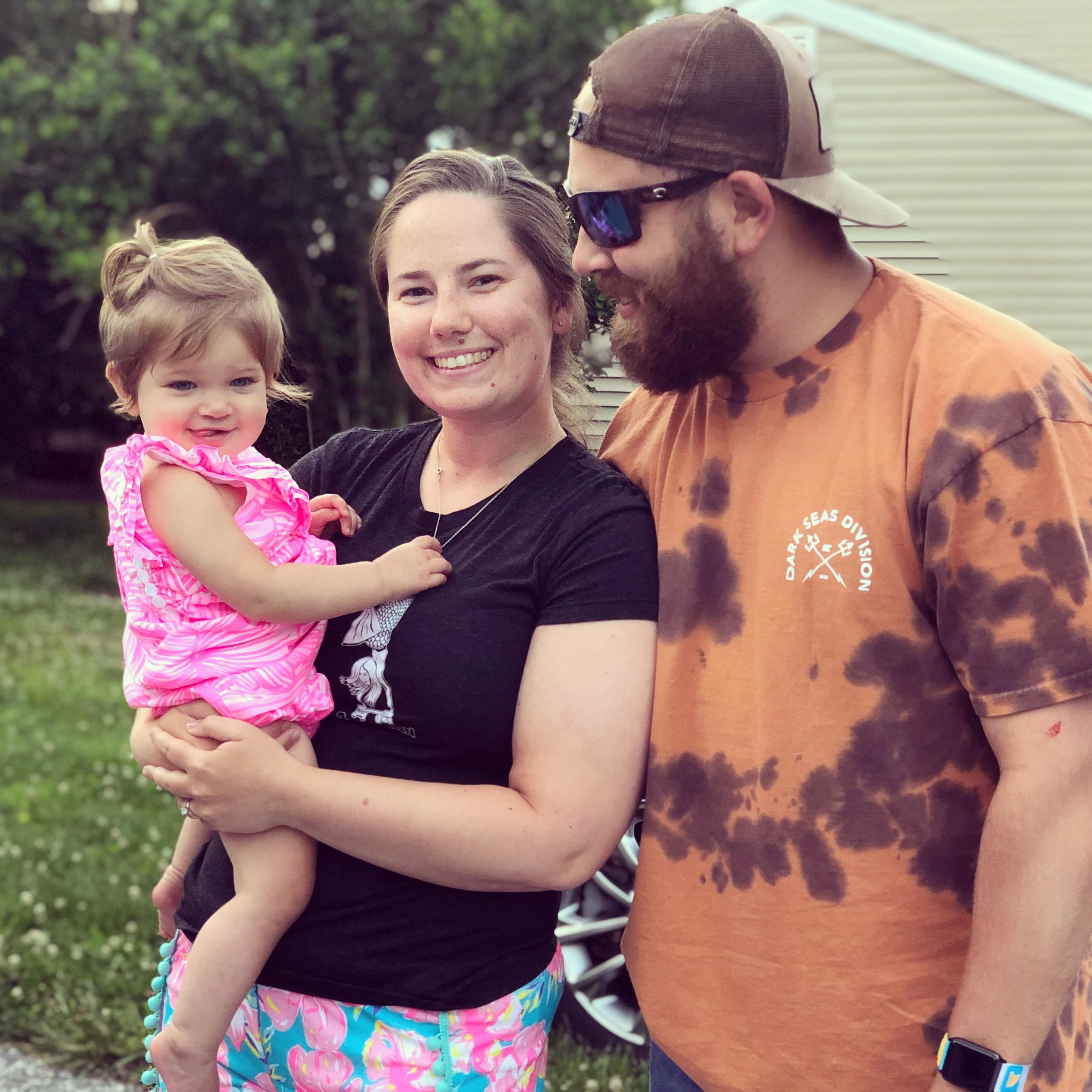 Aunt Bri and Uncle Tony with Madeline on her 1st Birthday.