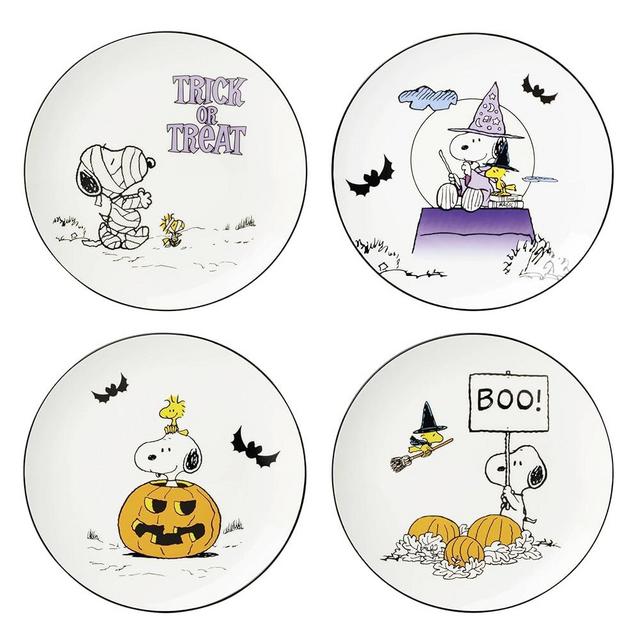 Lenox 896688 The Great Pumpkin Accent Plates, Set of 4, Assorted, Halloween