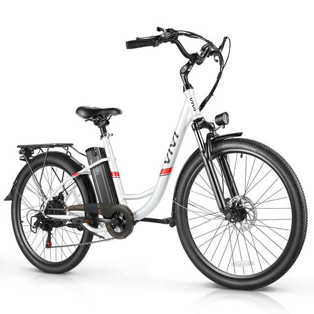 Vivi Electric Bike for Adults, 500W Ebike 26" Electric Cruiser Bike 19.8MPH Step Through Electric Bike with 48V Removable Battery, 7 Speed Electric City Commuter Bicycle, SGS Certified to UL2849