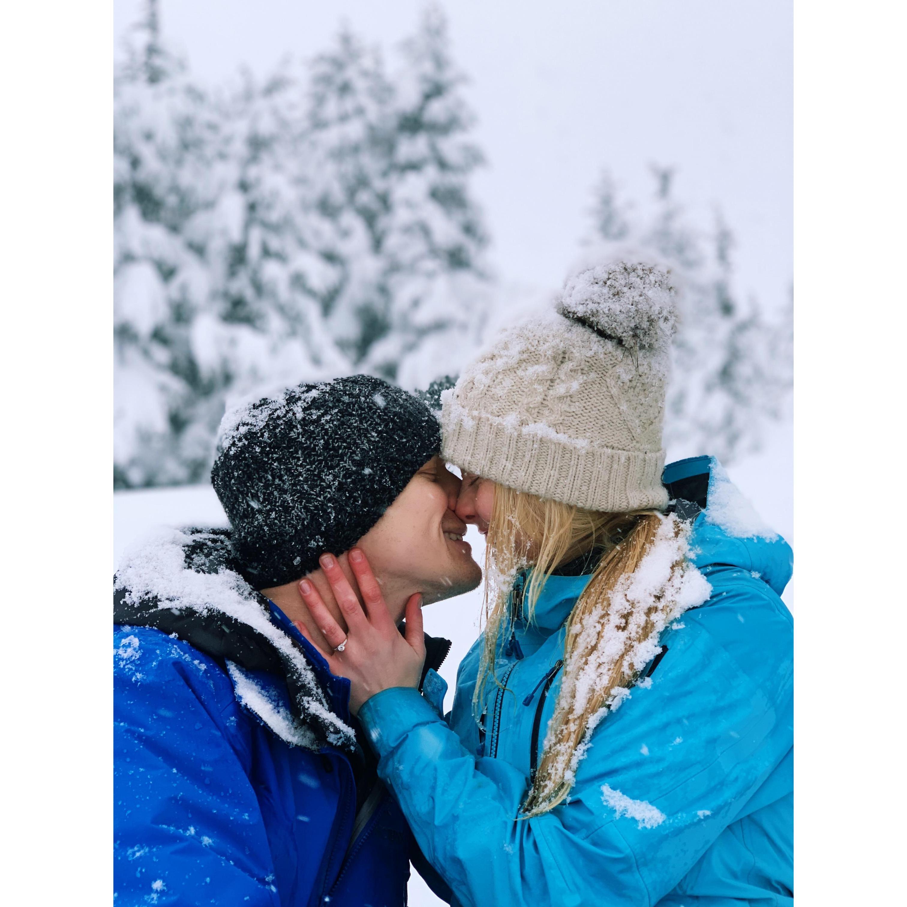 We wanted the first time we said "I love you" to be special, so we waited until we got engaged!