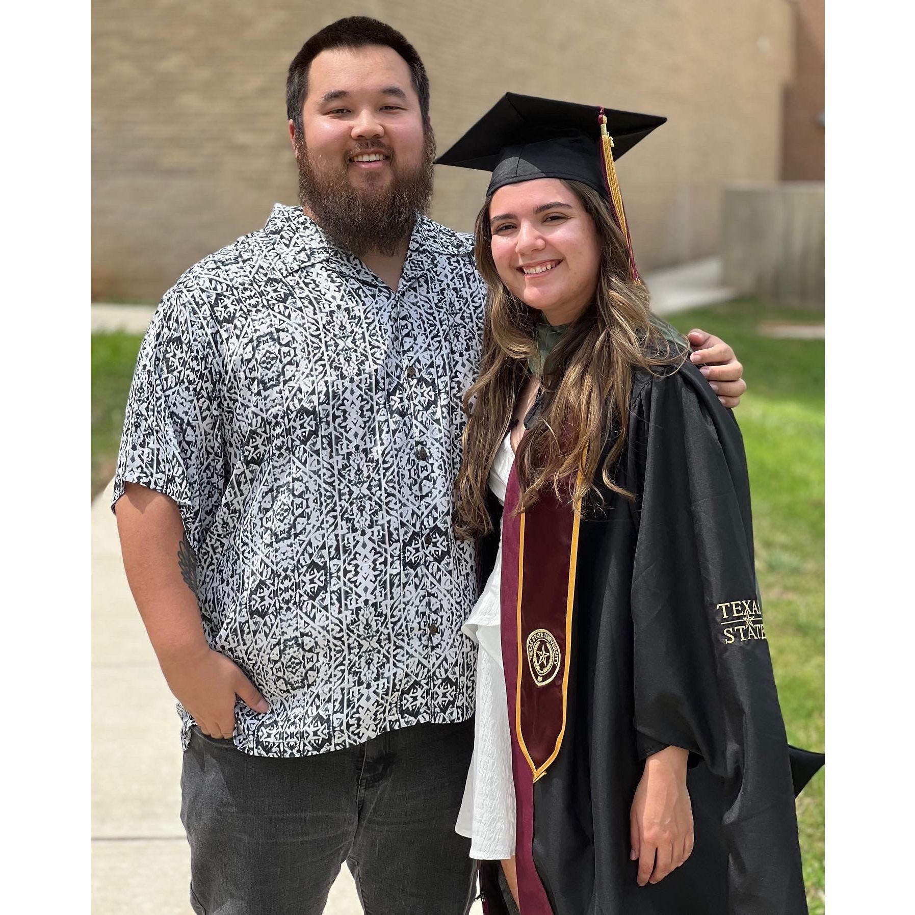 Claudia's 2022 graduation from Texas State University