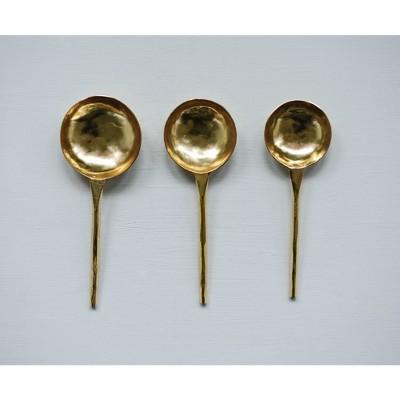 3pc Stainless Steel Serving Spoons Gold - 3R Studios