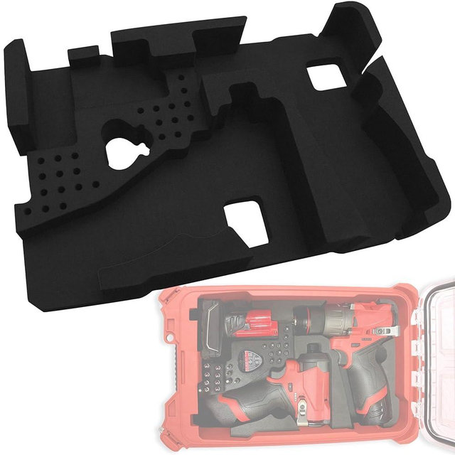 Terixe EVA Liner for Milwaukee 48-22-8435 Packout Tool Box - Precision-Cut Foam Insert Organizer for Gen 3 M12 Tools & Accessories (Black)
