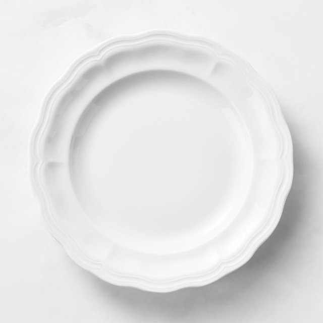 Pillivuyt Queen Anne Porcelain Dinner Plates, Set of 8