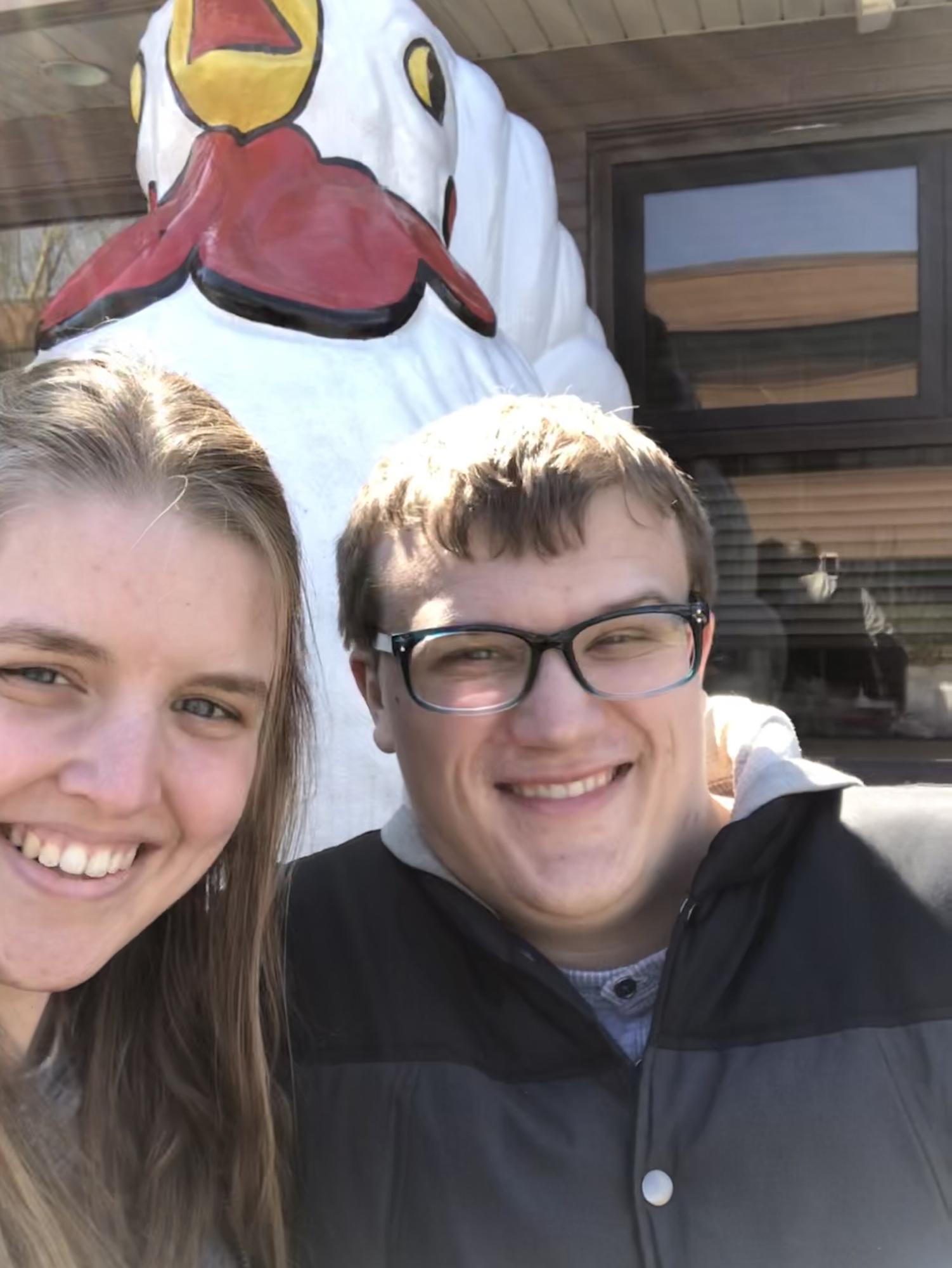 Us and a chicken!