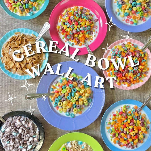 Hanging Faux Food Cereal Wall Art Decor | Bespoke | Lucky Charms | Fruit Loops | Aesthetic | Anti Gravity | Thrifted | Breakfast Lover |Gift