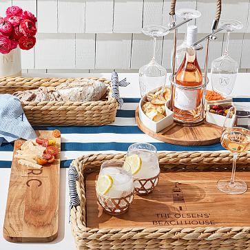 Seagrass Woven Serving Tray and Cheese Board, Large