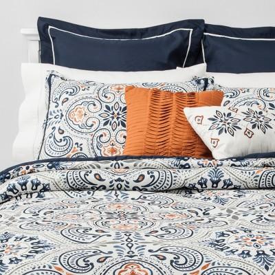 8pc King Medallion Comforter Set Indigo