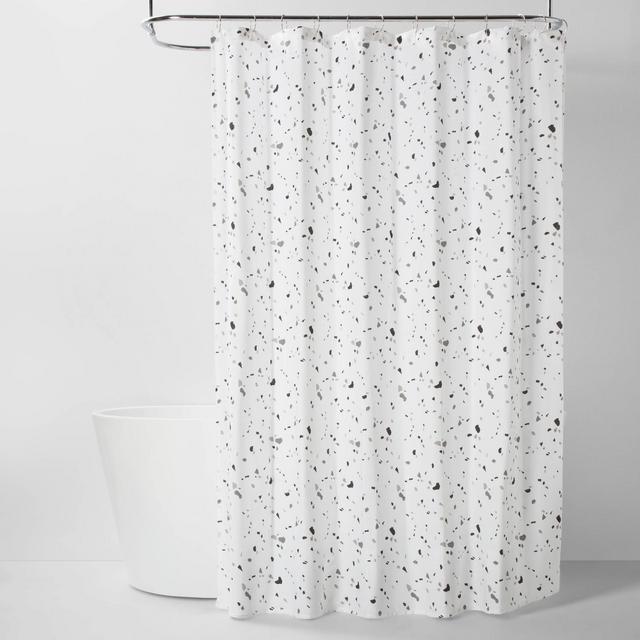 Terrazzo Fabric Shower Curtain White - Room Essentials™