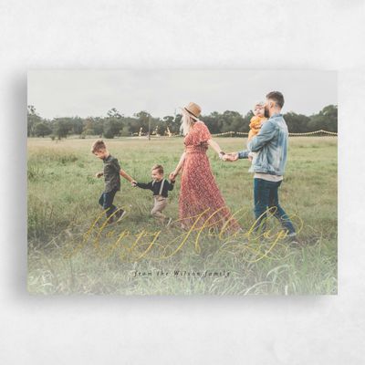 Black Holiday Card - Harmony Landscape Foil