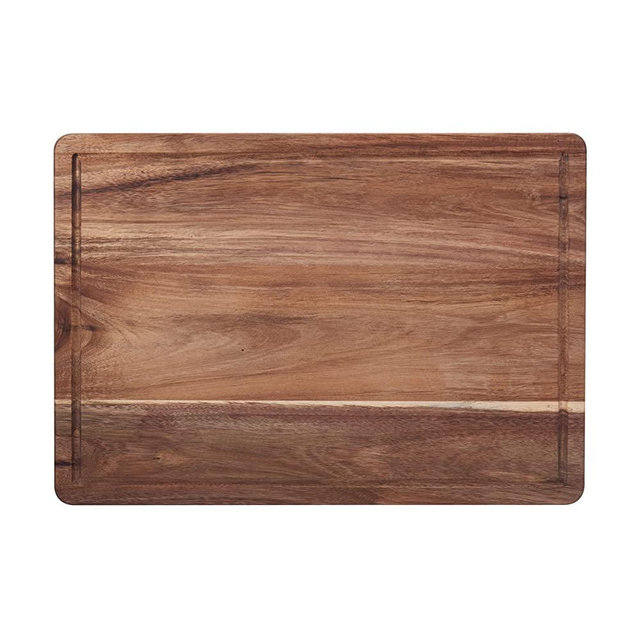 Farberware Acacia Wood Cutting Board With Juice Groove and Handles, 14x20-Inch, Natural