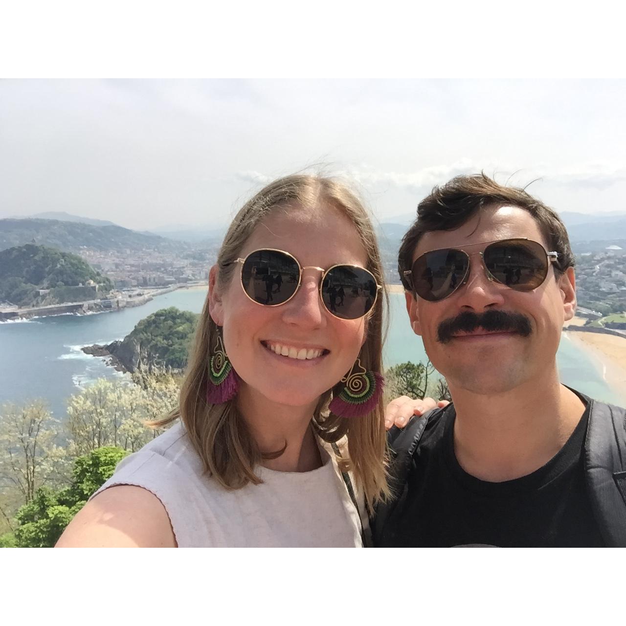 Moments before Alex popped the question - San Sebastian, Spain