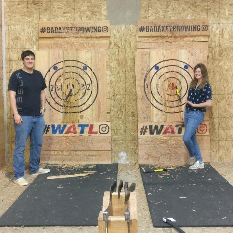 Ax throwing for Mark's birthday