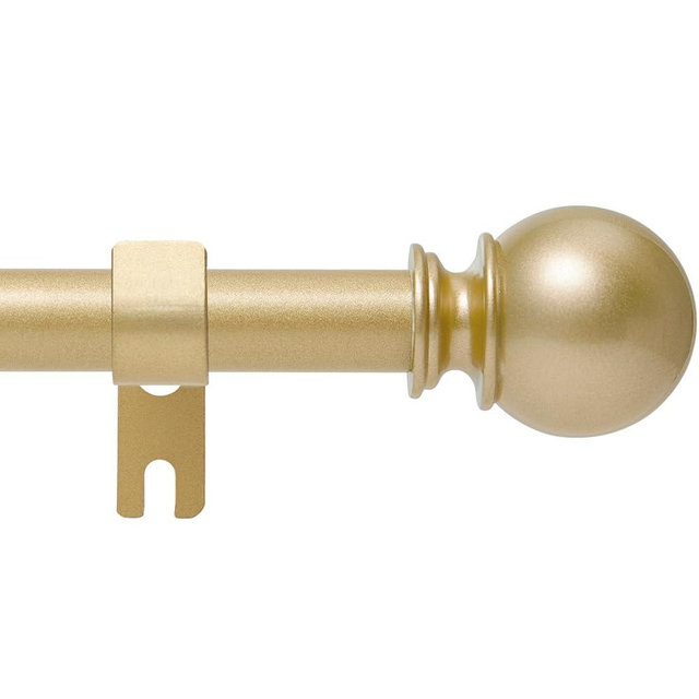 Gold Curtain Rod for Windows 48 to 84 or 88 Inch, 5/8 Inch Diameter Adjustable Curtain Rods With Brackets, Heavy Duty Easy to Install Curtain Rods for Bedroom, Outdoor Curtain Rod for Patio
