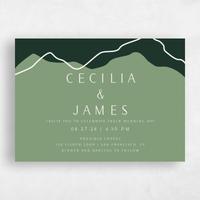 Green Wedding Invitation - Cedarcrest Landscape