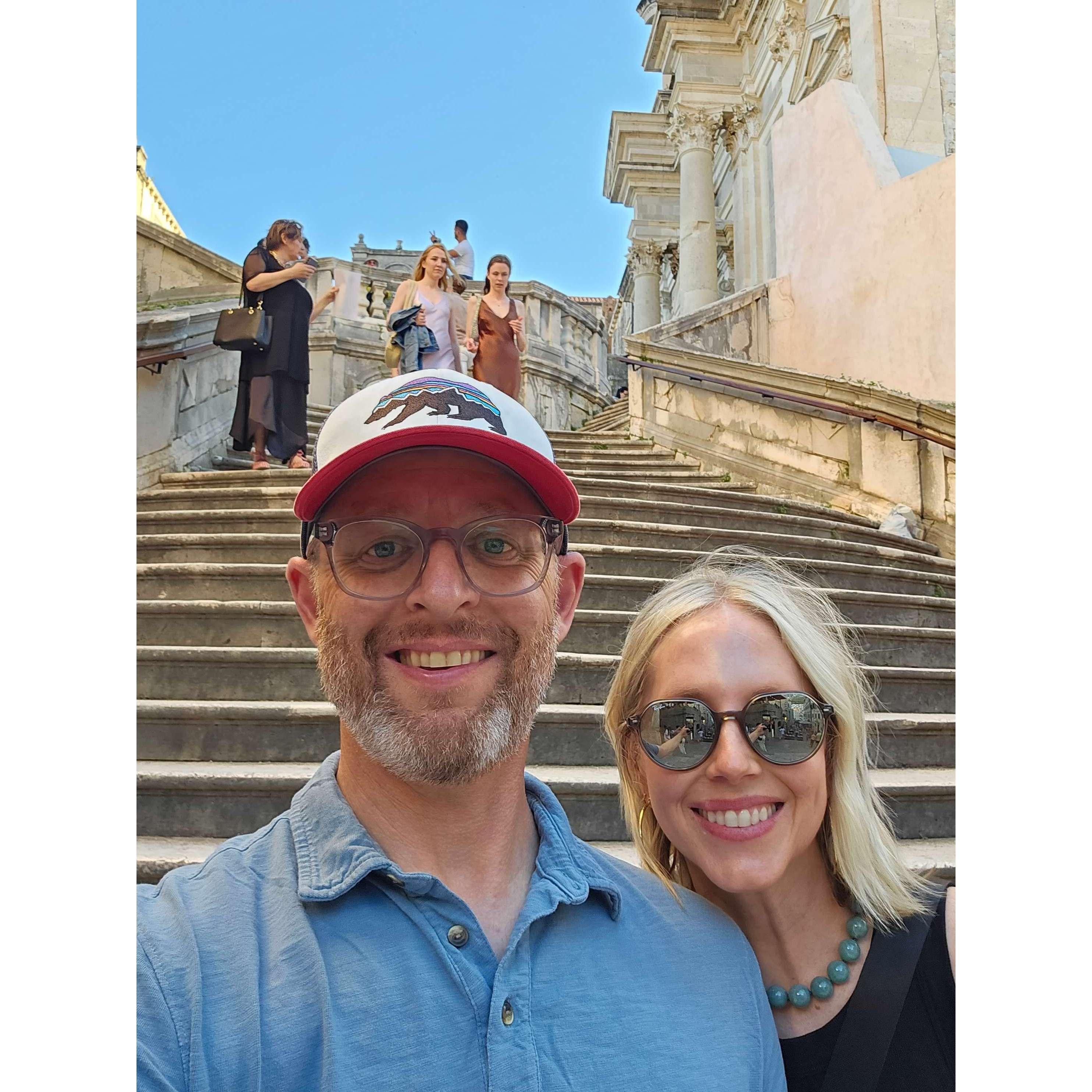 The famous Jesuit Stairs from Game of Thrones in Dubrovnik, Croatia - June 2024