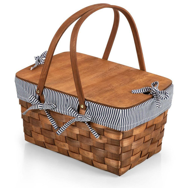 Wood Top Picnic Basket