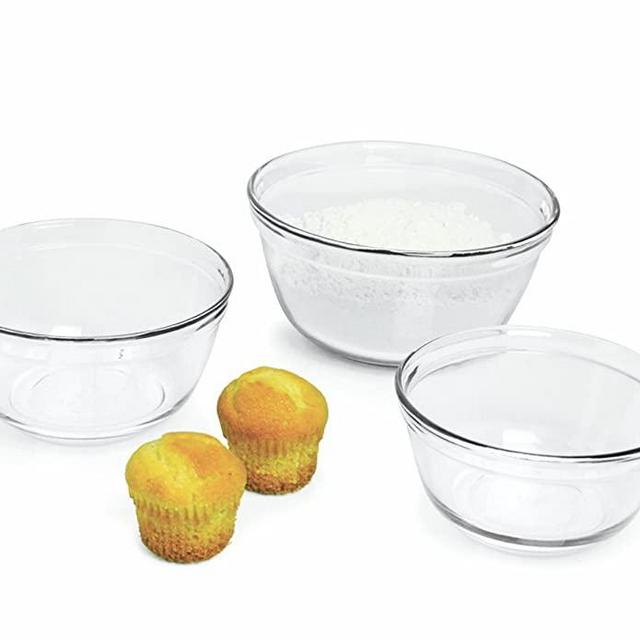 Anchor Hocking Anchor 3-Piece Mixing Bowl Set, Clear