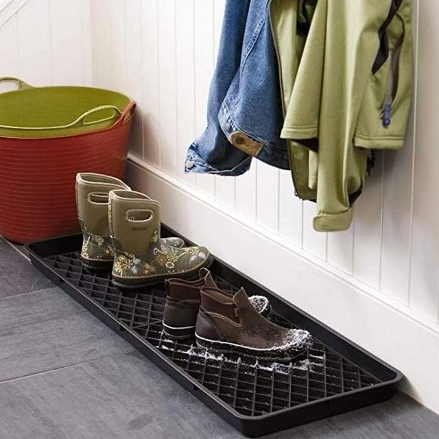 Large Heavy Duty, All-Weather Boot Tray With Drip Grids, Multi-Purpose for Shoes, Pets, and Garden