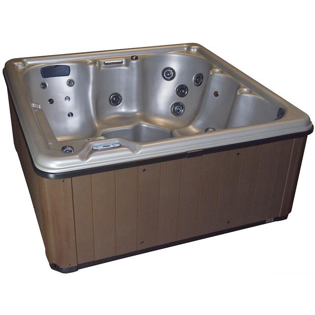 6-Person 31-Jet Hot Tub with LED Lights and Lounger