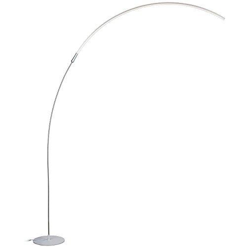 Brightech – Sparq Arc LED Floor Lamp – Curved, Contemporary Minimalist Lighting Design – Warm White Light – Built-in Dimmer Version – Silver