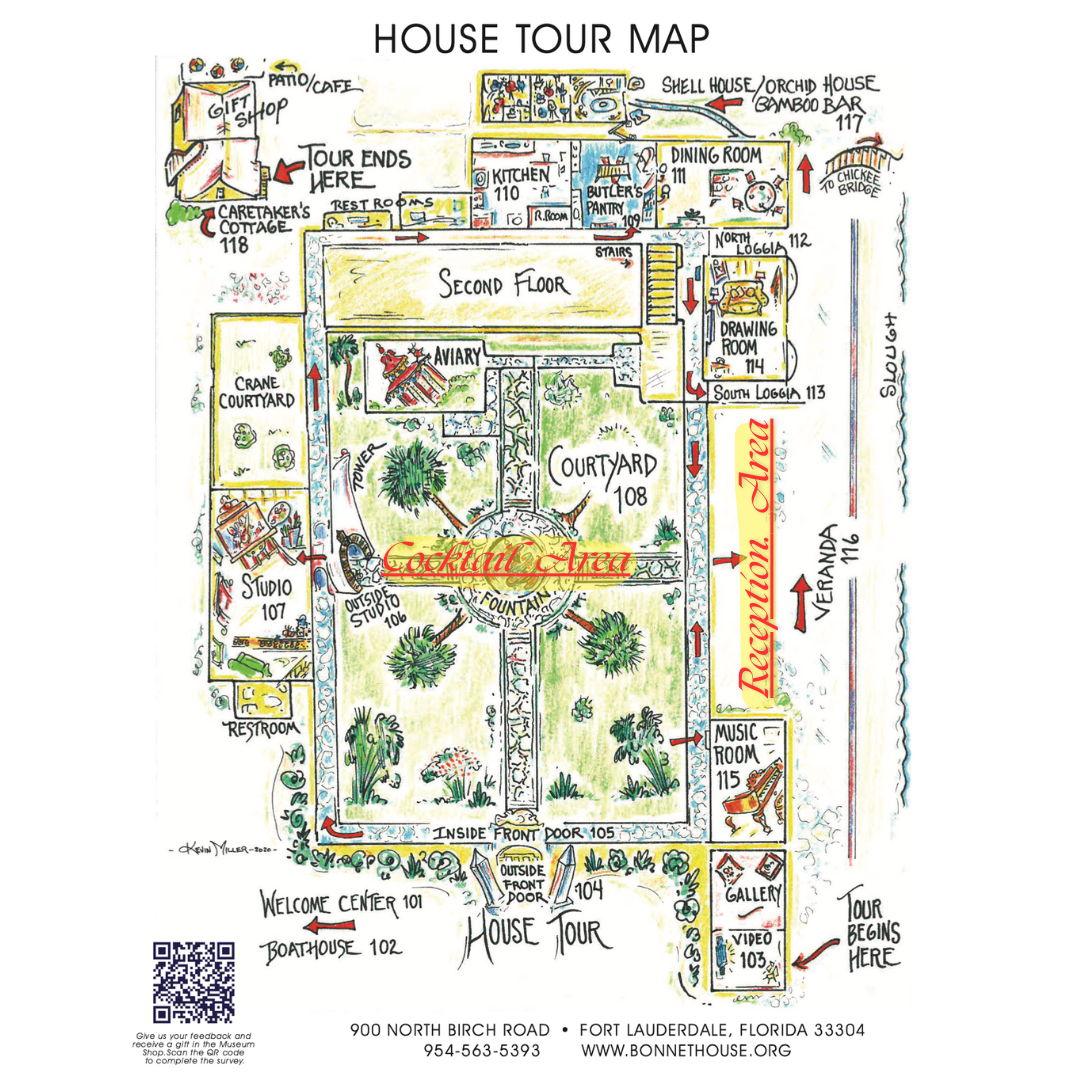 Map of the Main House.
Here you can see the detailed layout of the Main House. The cocktail hour will take place in the internal courtyard, and the reception will be hosted on the veranda.