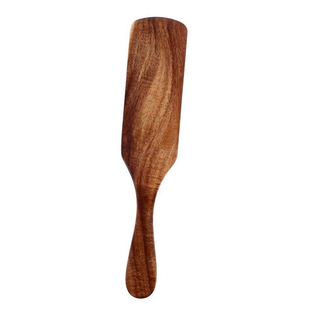 European Style Long Handle Wooden Shovel Slotted Spatula Cooking Wooden Spurtle Wood Flipper Wooden Turner Wood Spatula Jar Spatula Butter Multifunction Kitchenware Food Cream