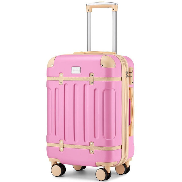 LARVENDER Carry On Luggage 22x14x9 Airline Approved with Spinner Wheels, Expandable 20 Inch Luggage with TSA Lock, Hard Shell Carry On Suitcases for Women Men, Berry