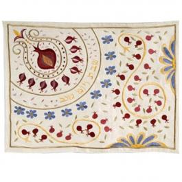 Yair Emanuel Embroidery Challah Cover - Round Pomegranates