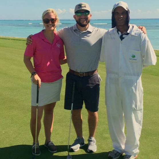 Golfing in the Dominican Republic. We had a caddy...we were fancy pants!!