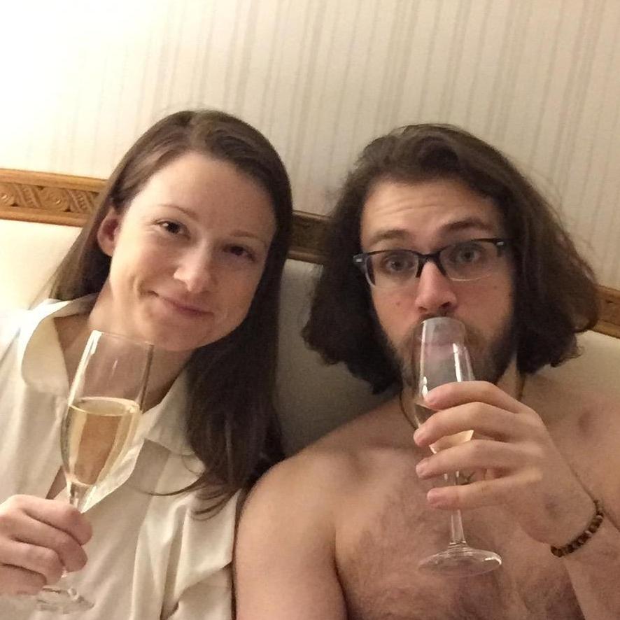 Midnight champagne and room service on our first night in Tokyo 2017